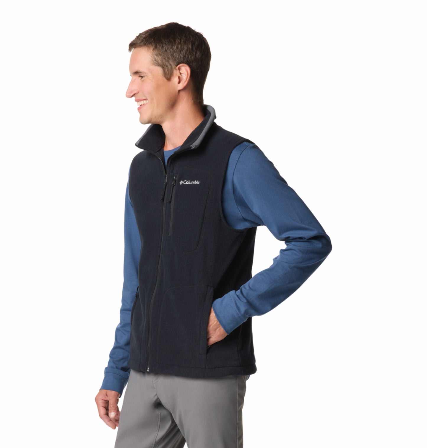 Columbia Men Black Fast Trek Fleece Vest