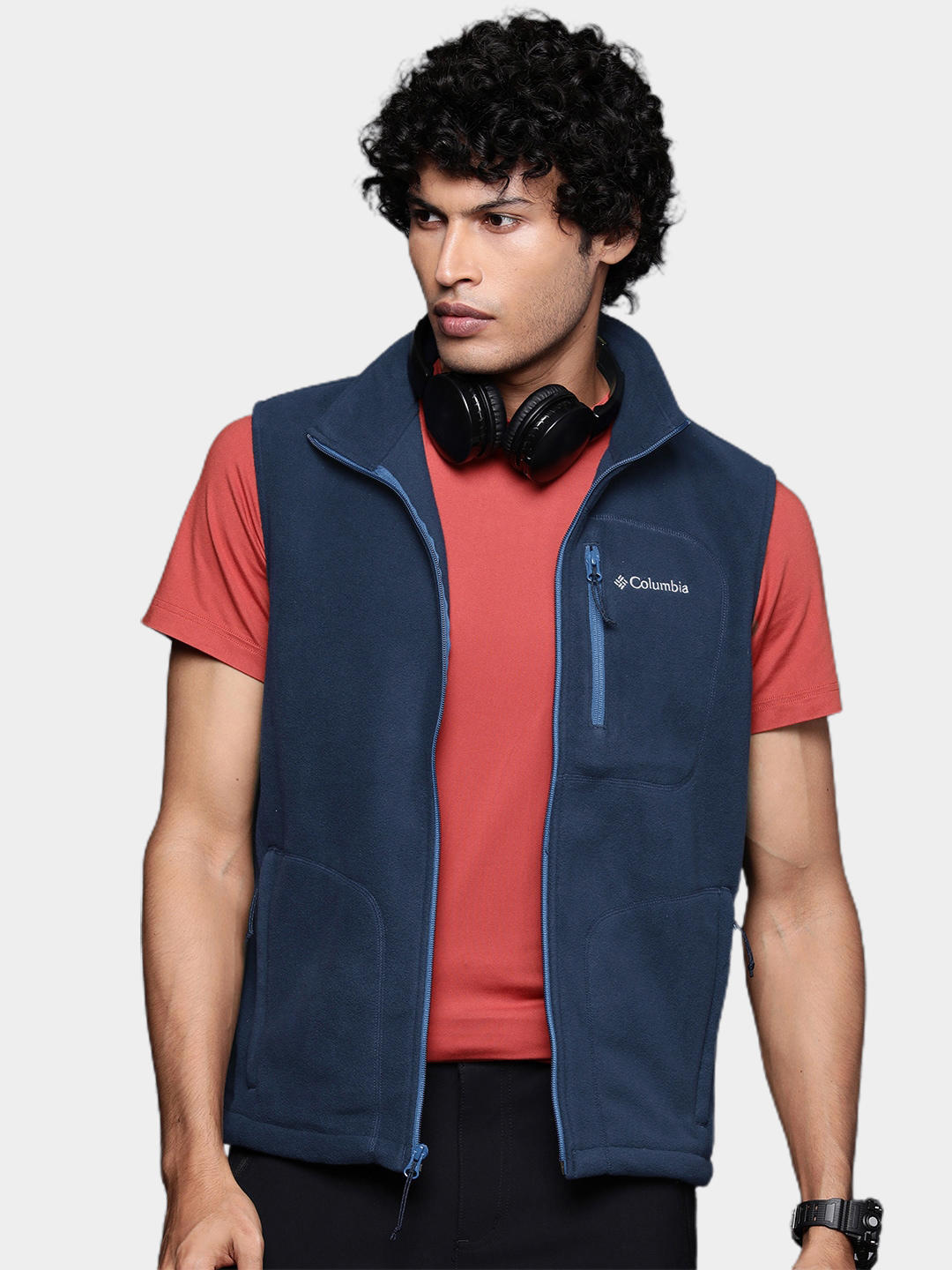 Columbia Men Blue Fast Trek Fleece Jacket