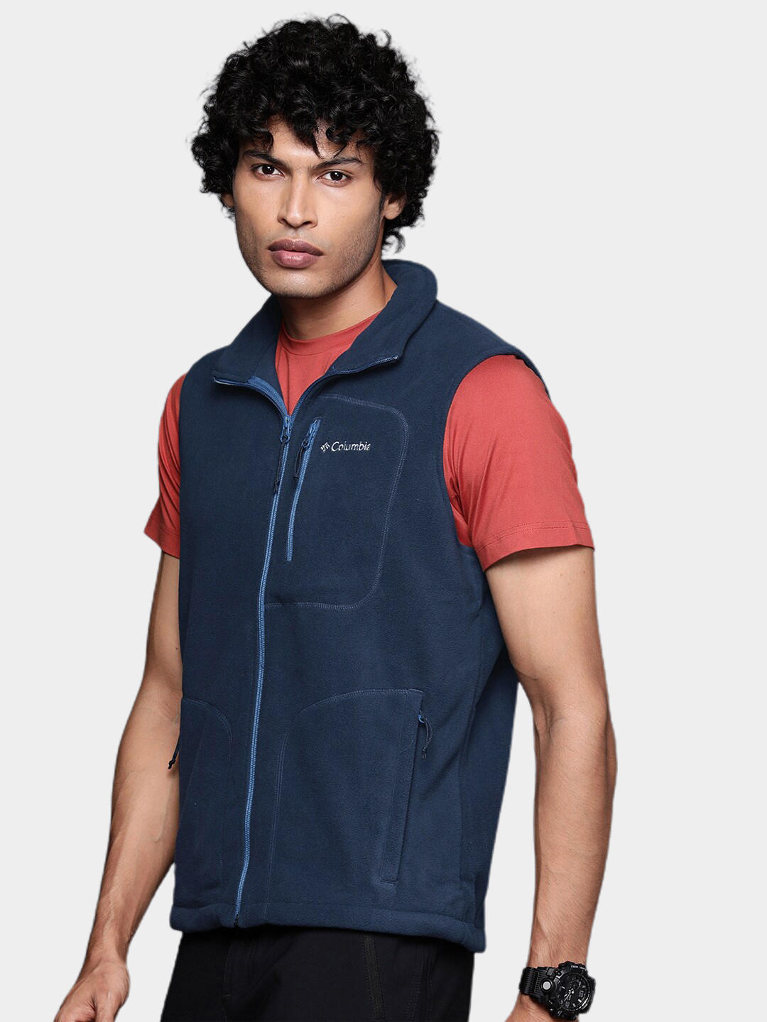 Columbia Men Blue Fast Trek Fleece Jacket