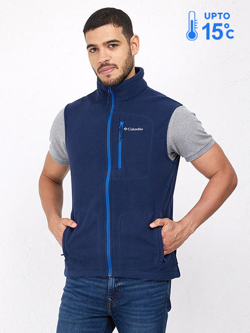 Columbia Men Navy Blue Fast Trek Fleece Vest