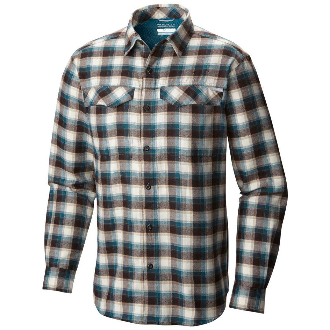 Columbia Men Green Silver Ridge  Flannel Long Sleeve Shirt