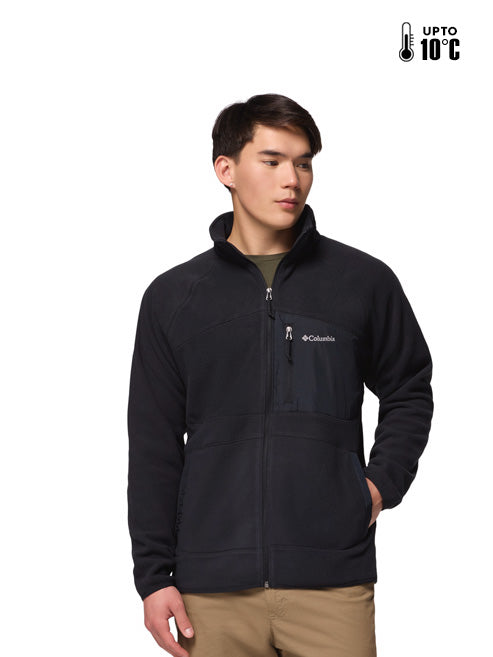 Columbia Men Black Fast Trek Overlay Fleece Jacket