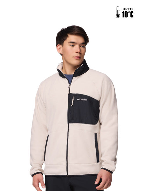 Columbia Men Beige Fast Trek Overlay Fleece Jacket