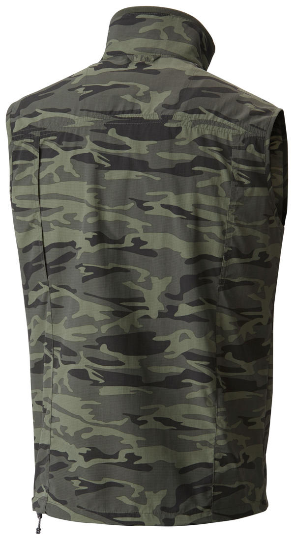 Columbia Men Green Silver Ridge  Printed Vest