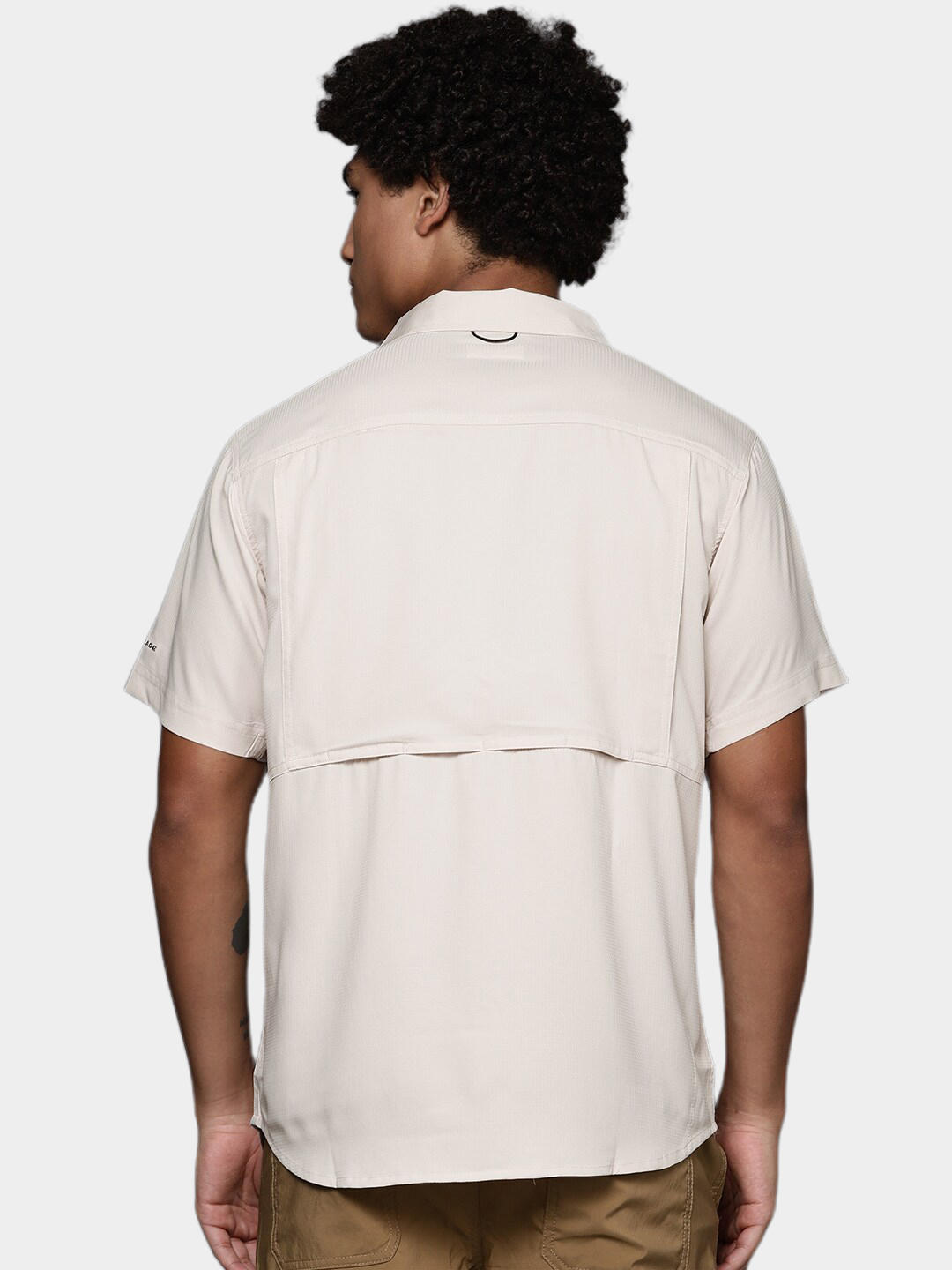 Columbia Men Beige Silver Ridge Utility Lite Short Sleeve Shirt