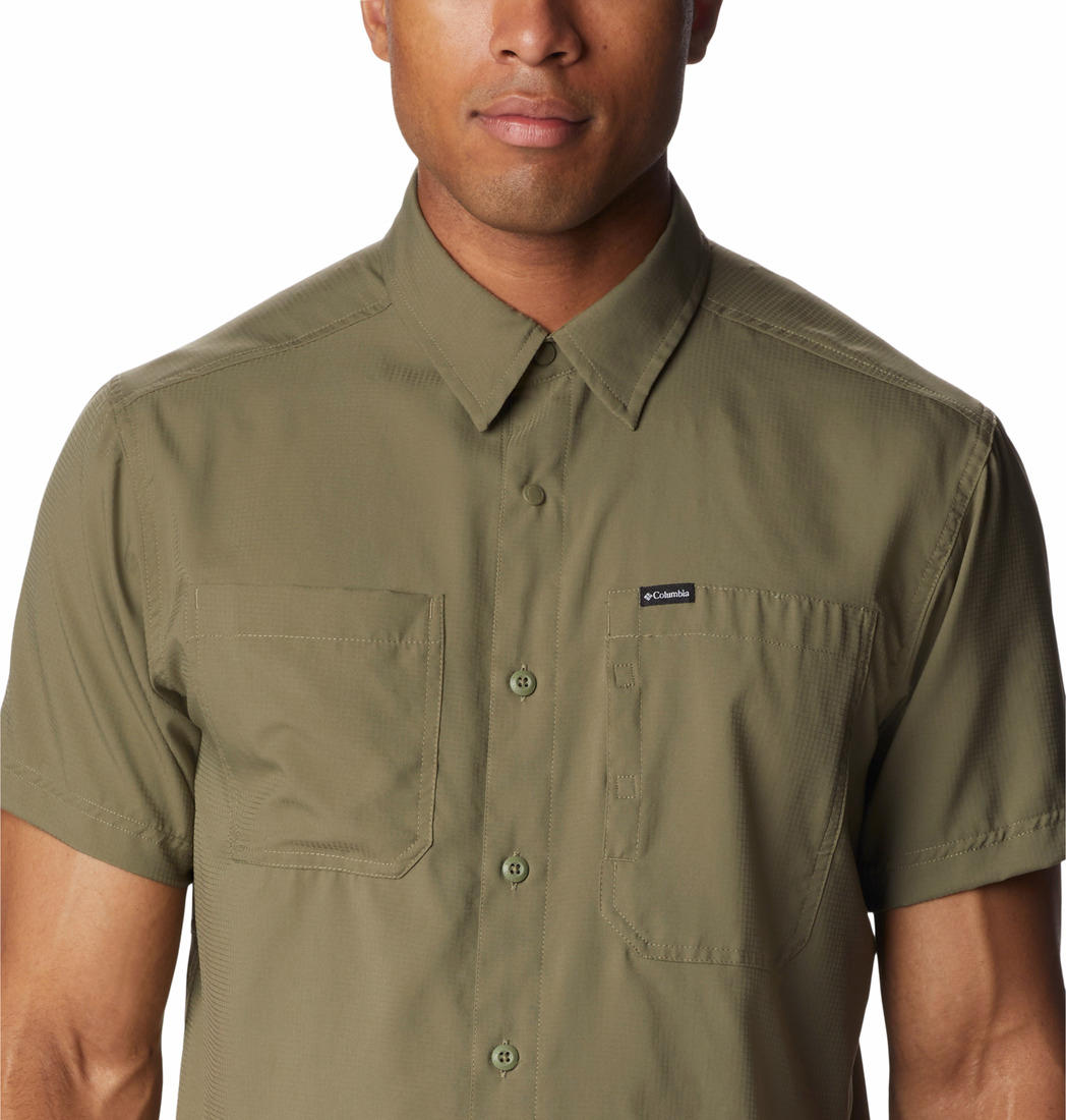 Columbia Men Green Silver Ridge Utility Lite Short Sleeve Shirts