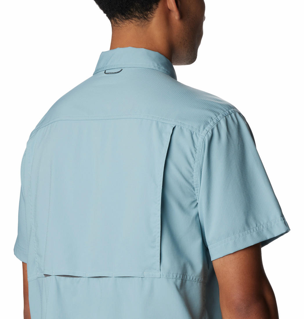 Columbia Men Blue Silver Ridge Utility Lite Short Sleeve Shirt