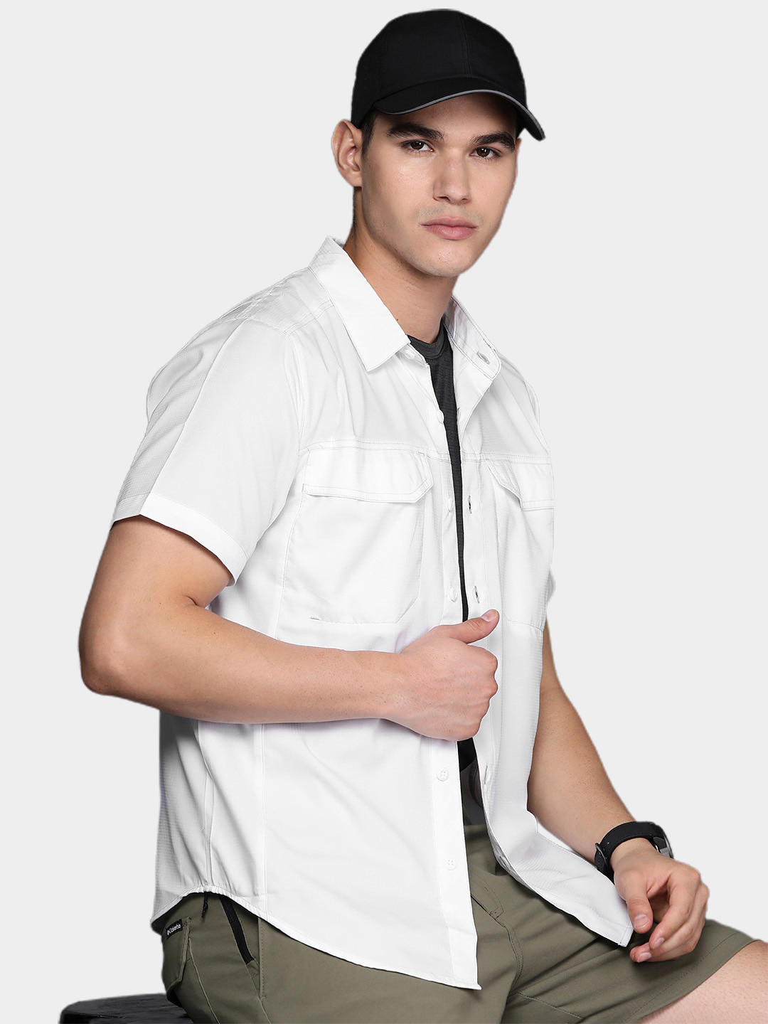 Columbia Men White Silver Ridge Lite Short Sleeve Shirt