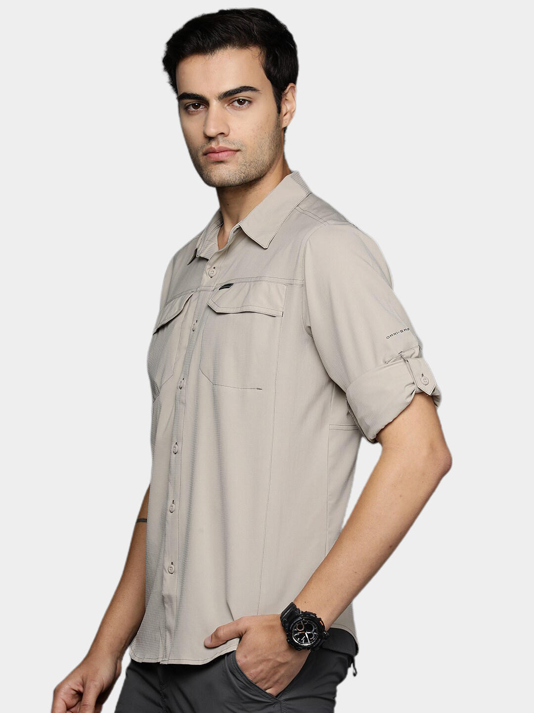 Columbia Men Beige Silver Ridge Lite Long Sleeve Shirt