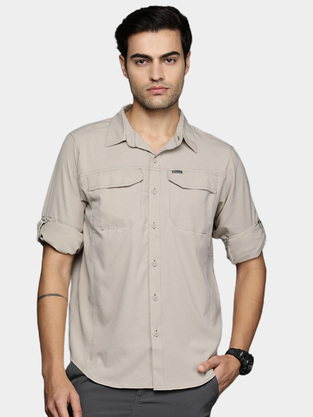 Columbia Men Beige Silver Ridge Lite Long Sleeve Shirt
