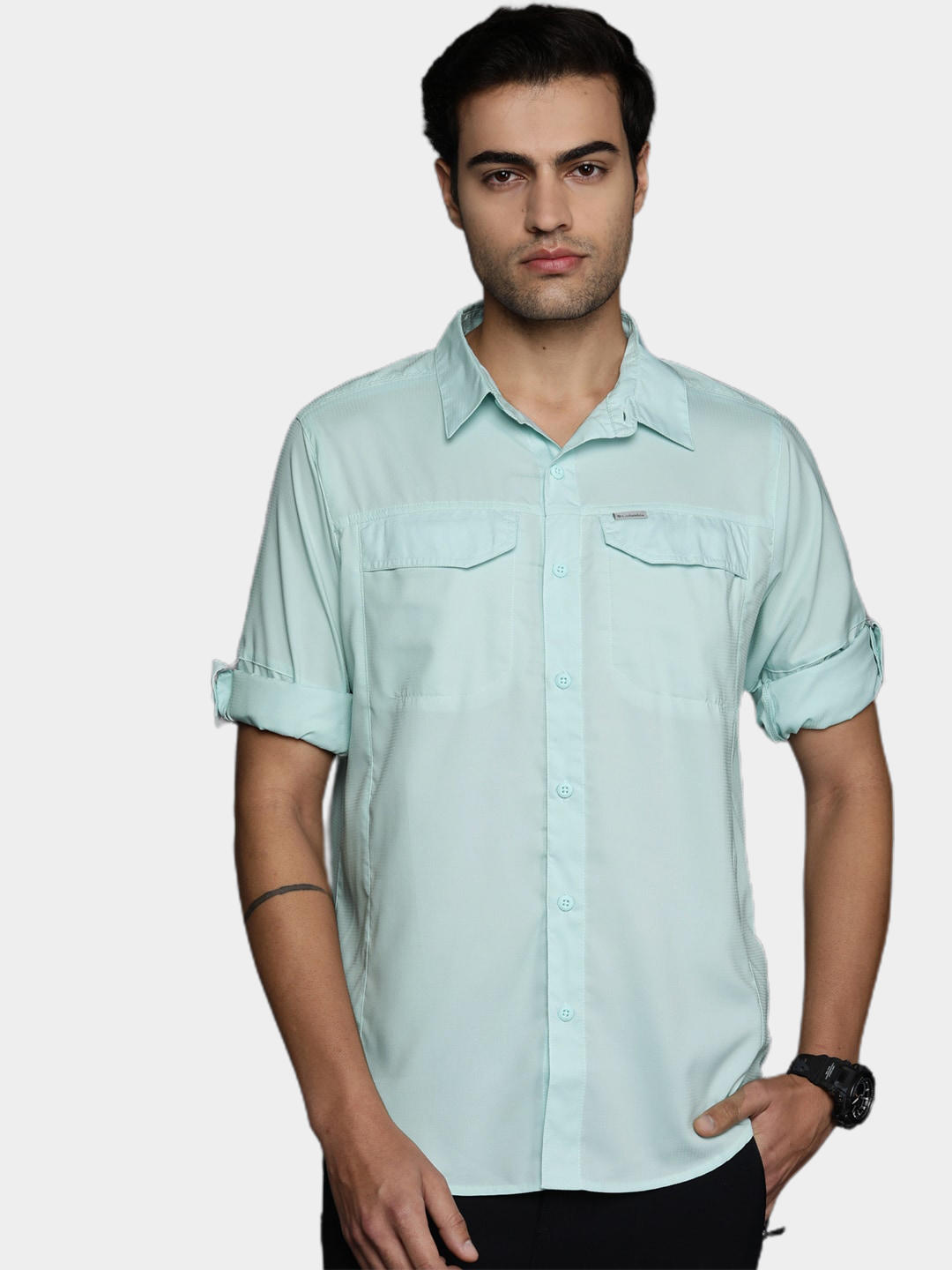 Columbia Men Blue Silver Ridge Lite Long Sleeve Shirt