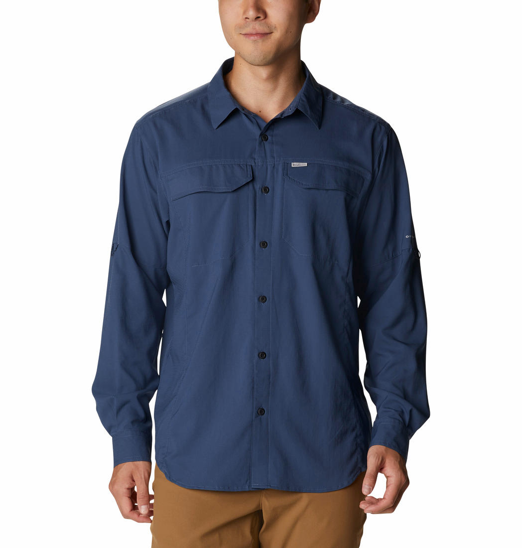 Columbia Men Navy Blue Silver Ridge Lite Long Sleeve Shirt