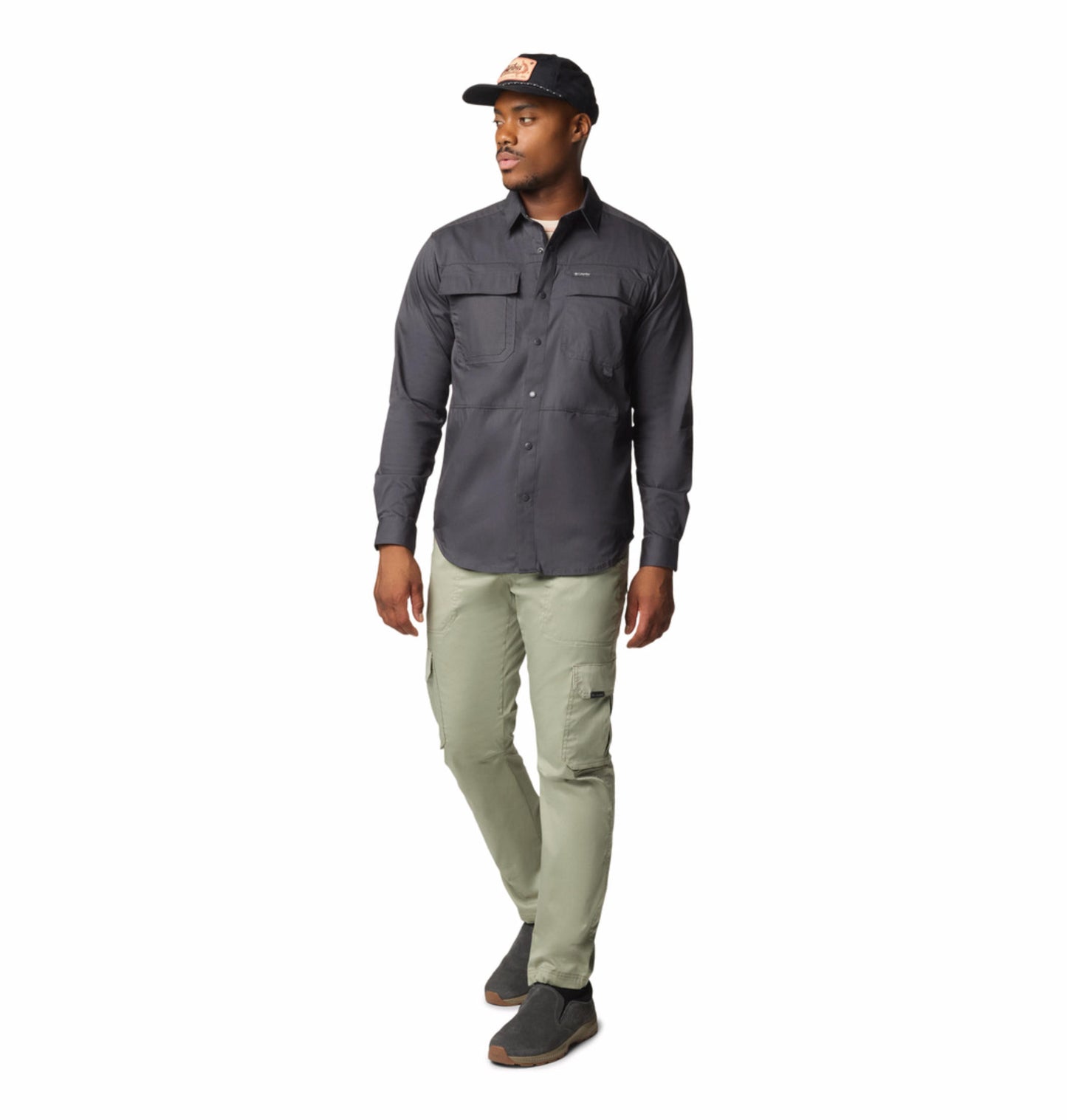 Columbia Mens Grey Landroamer Twill Long Sleeve Shirt