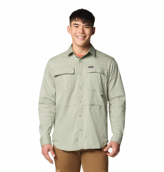 Columbia Mens Green Landroamer Twill Long Sleeve Shirt