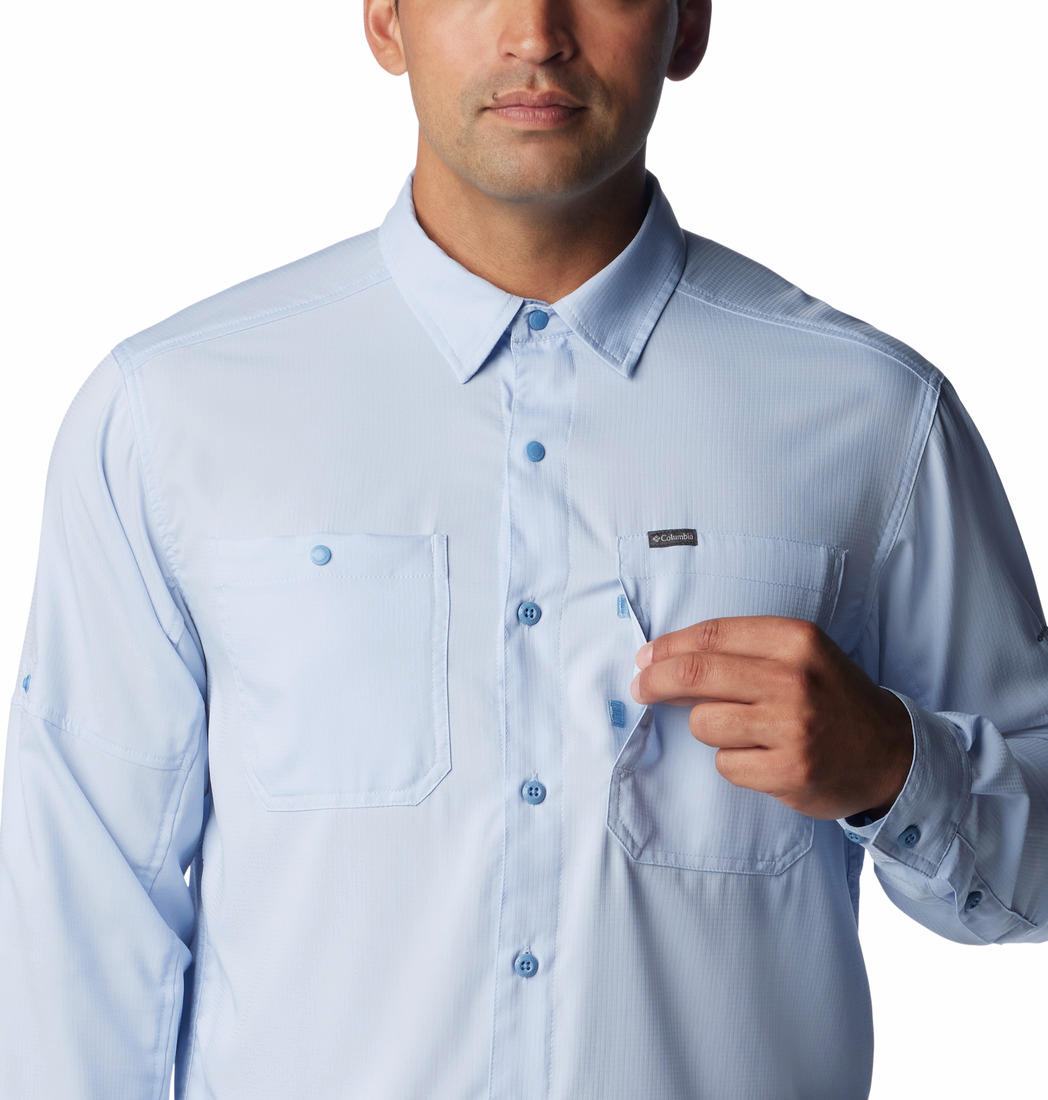 Columbia Men Navy Blue Columbia Men Silver Ridge Utility Lite Long Sleeve Shirt