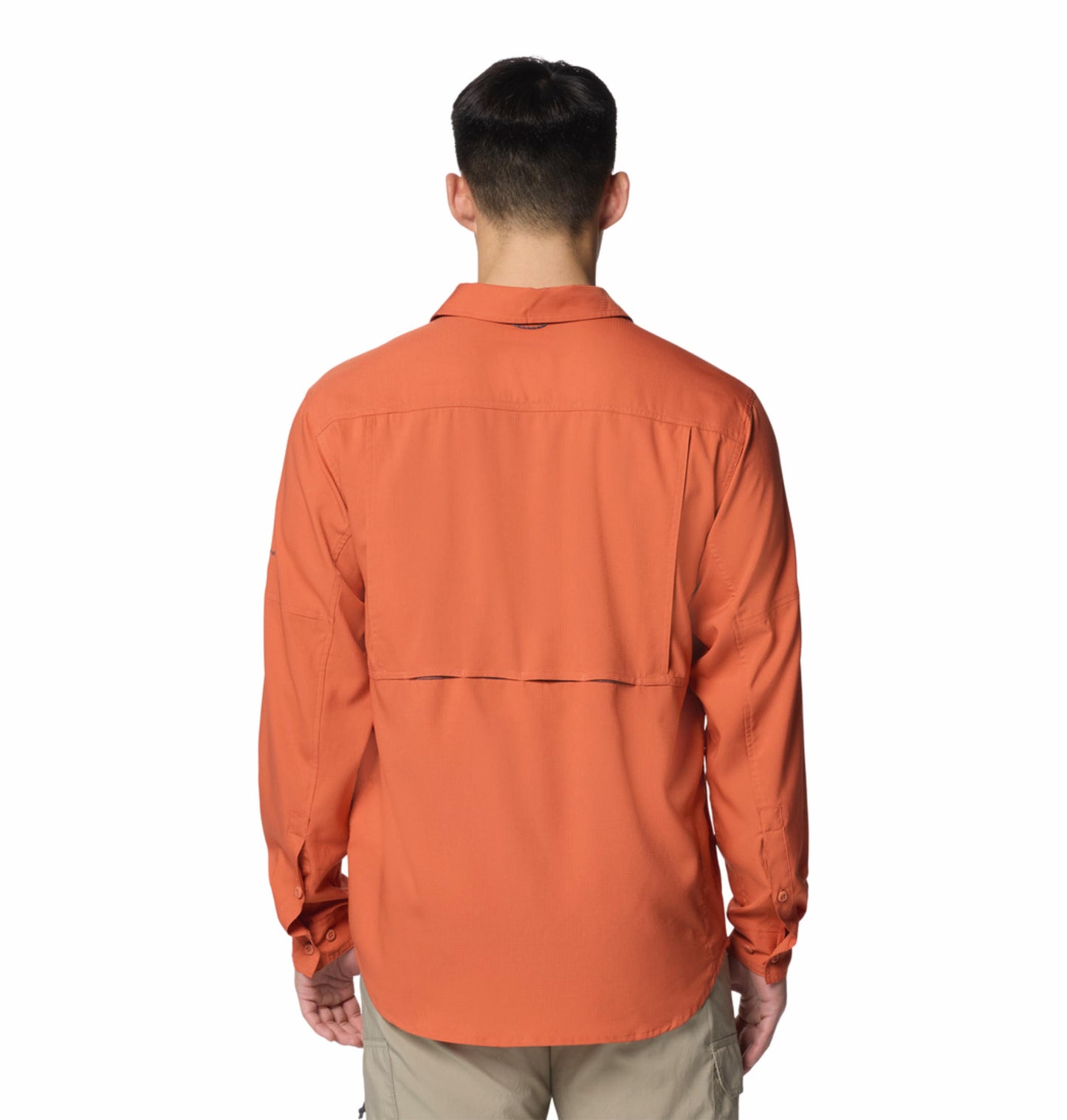 Columbia Mens Orange Omni-Shade Silver Ridge Utility Lite Long Sleeve Shirt