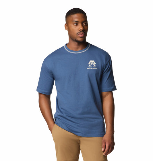 Columbia Mens Blue Landroamer Short Sleeve Crew Tshirt