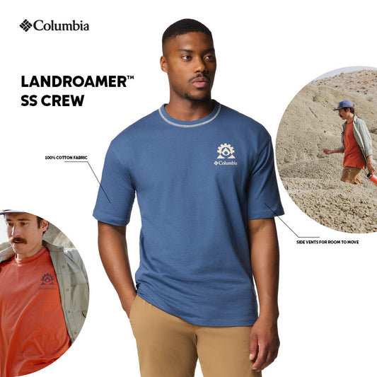 Columbia Mens Blue Landroamer Short Sleeve Crew Tshirt