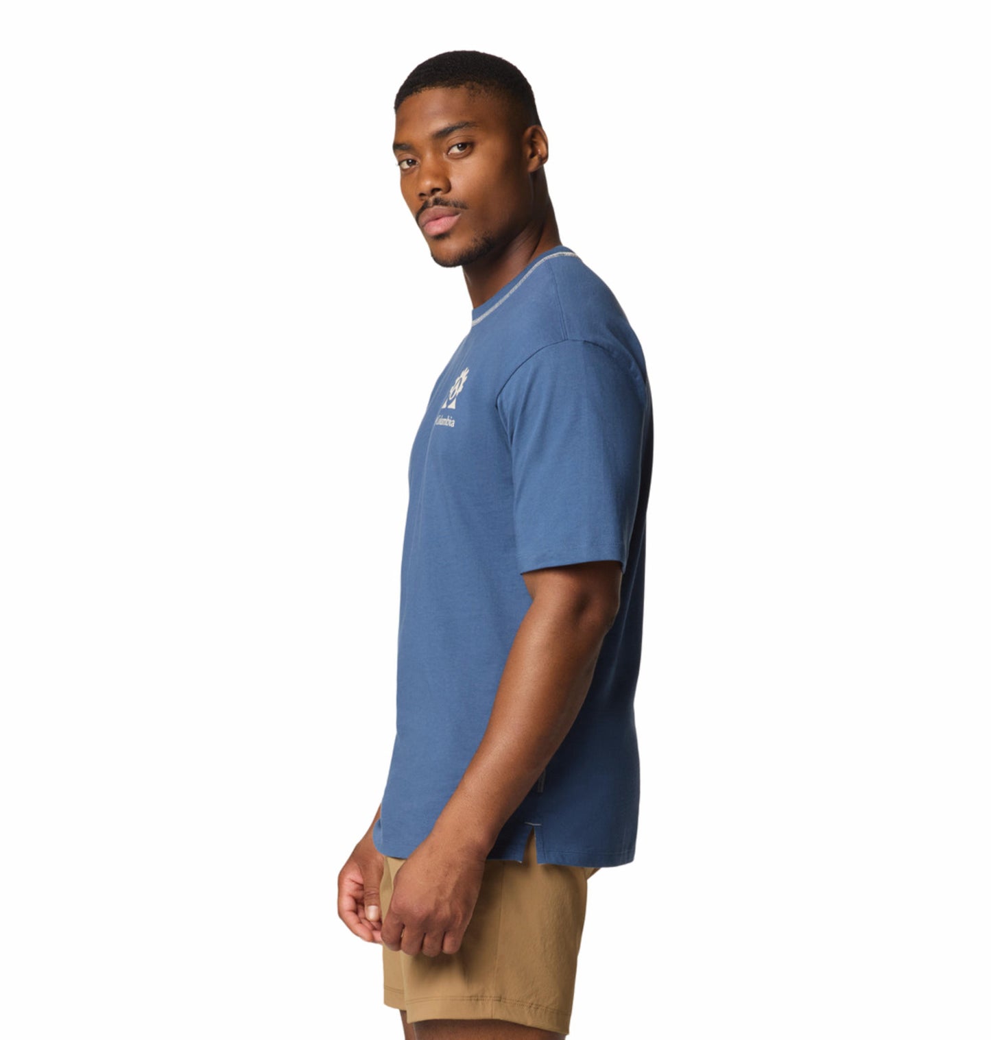 Columbia Mens Blue Landroamer Short Sleeve Crew Tshirt