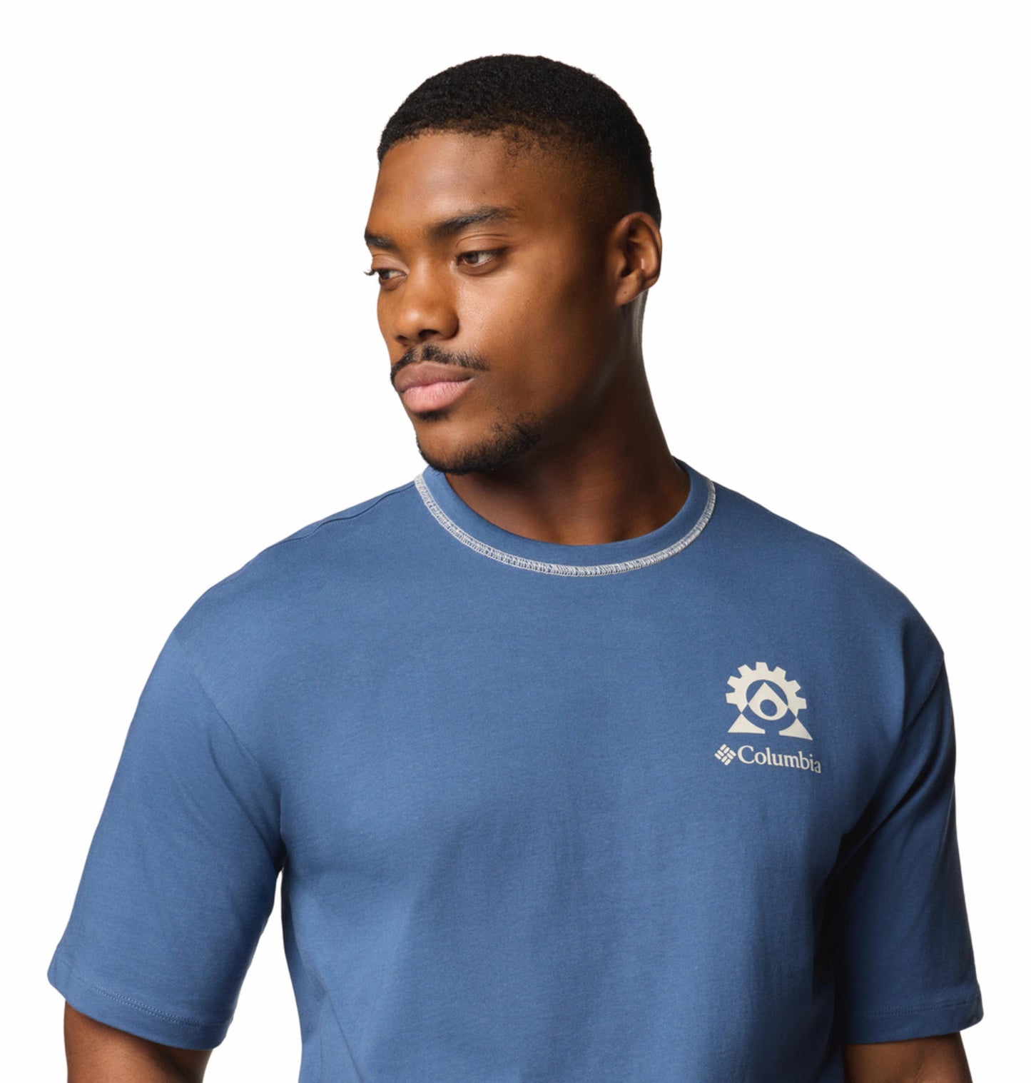 Columbia Mens Blue Landroamer Short Sleeve Crew Tshirt