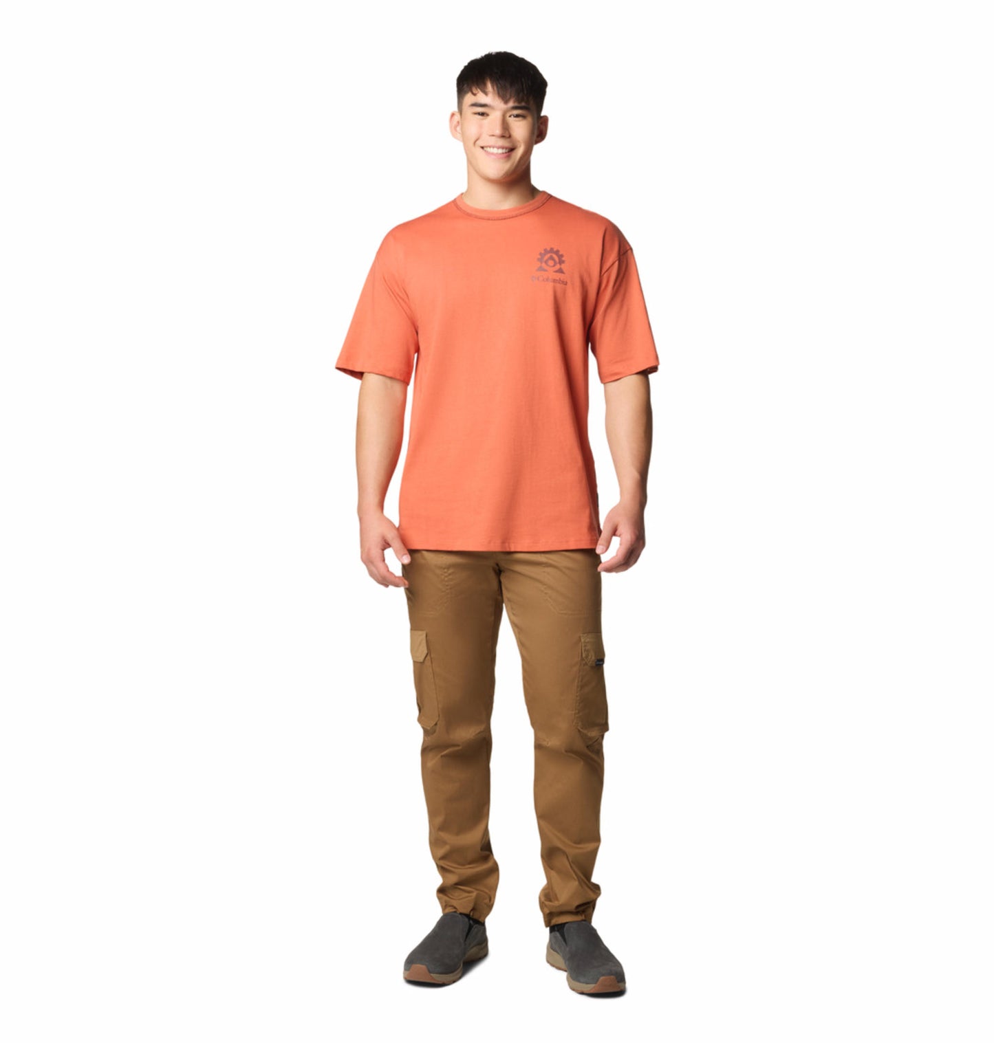Columbia Mens Orange Landroamer Short Sleeve Crew Tshirt