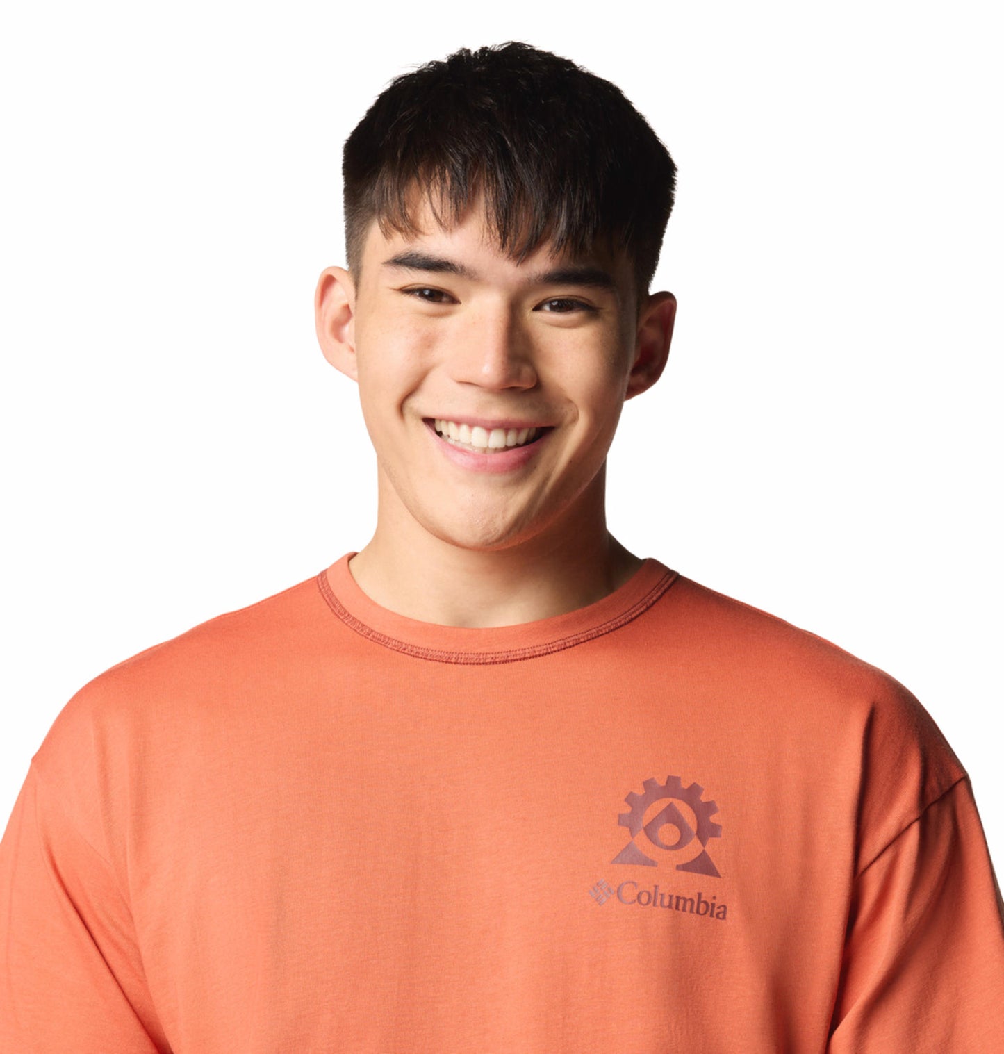 Columbia Mens Orange Landroamer Short Sleeve Crew Tshirt
