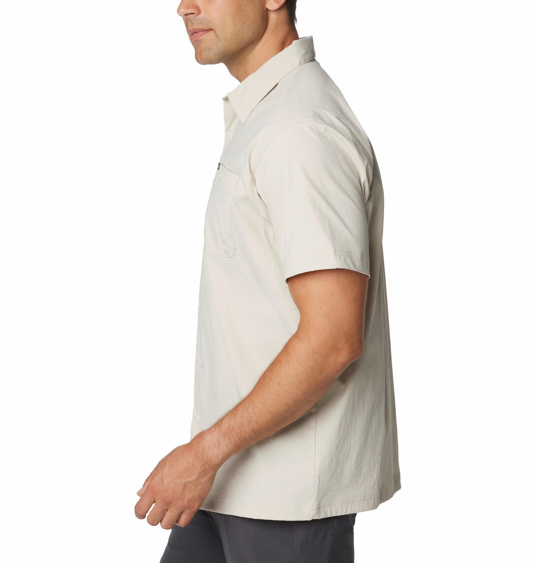 Columbia Men Beige Columbia Men Landroamer Ripstop Short Sleeve Shirt