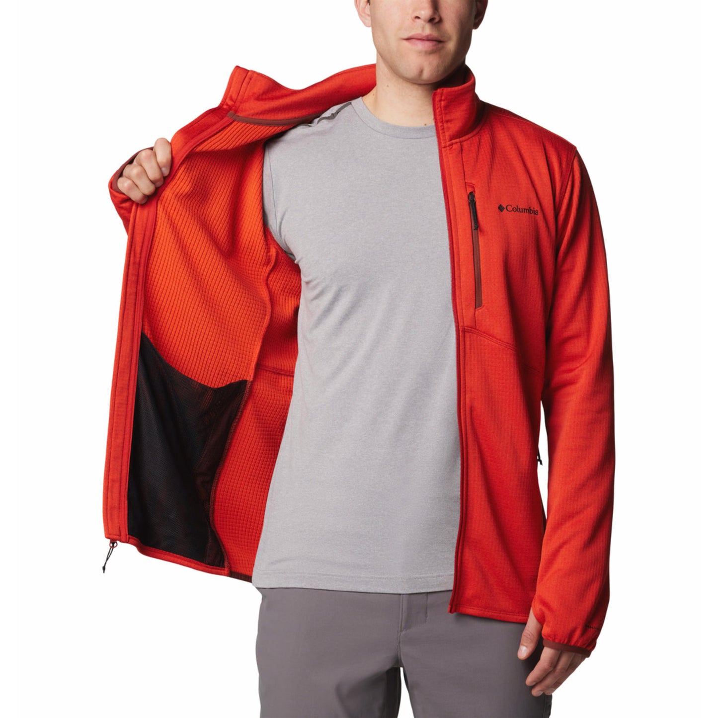 Columbia Men Red Park View Fleece Full Zip