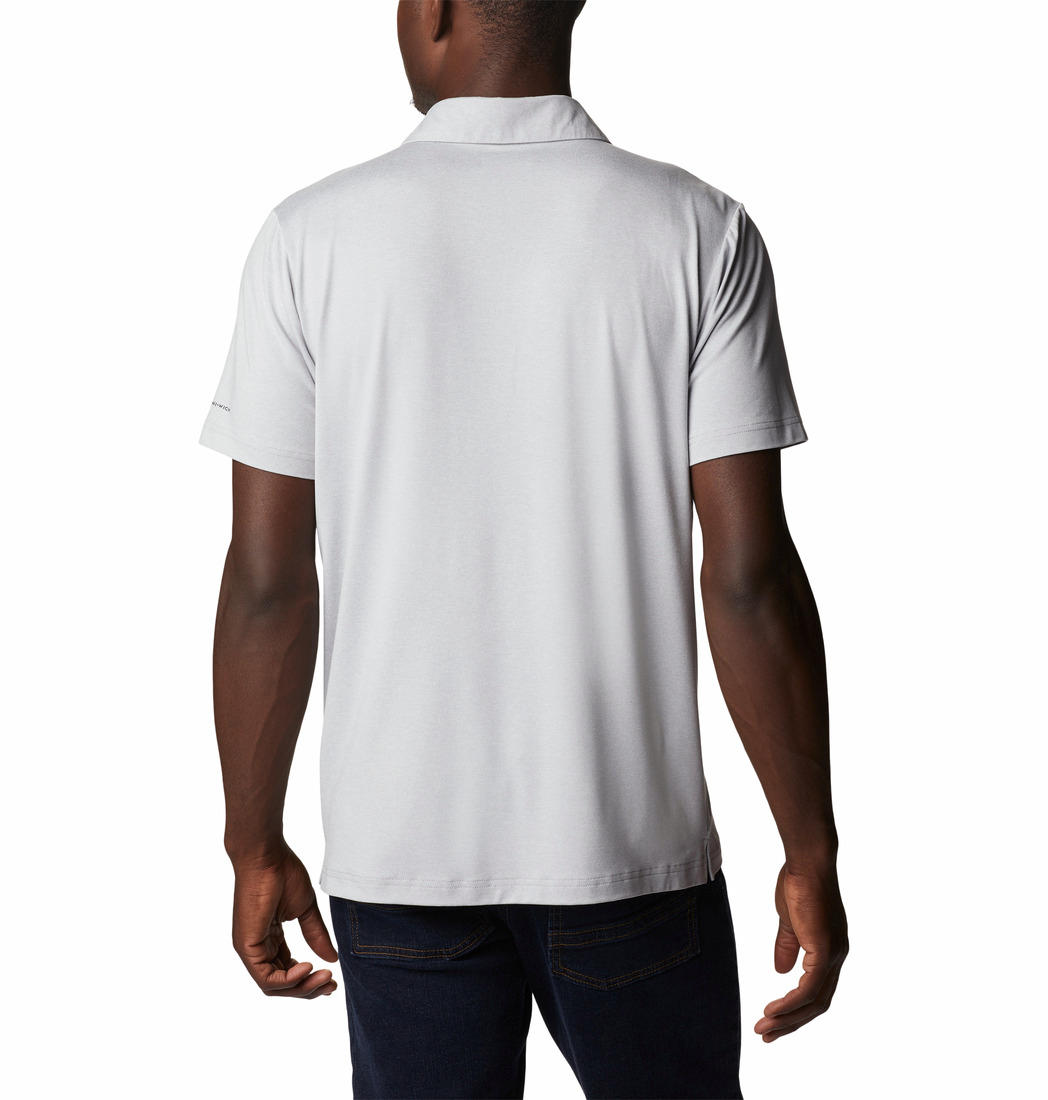 Columbia Men Grey Tech Trail Novelty Polo T-Shirt