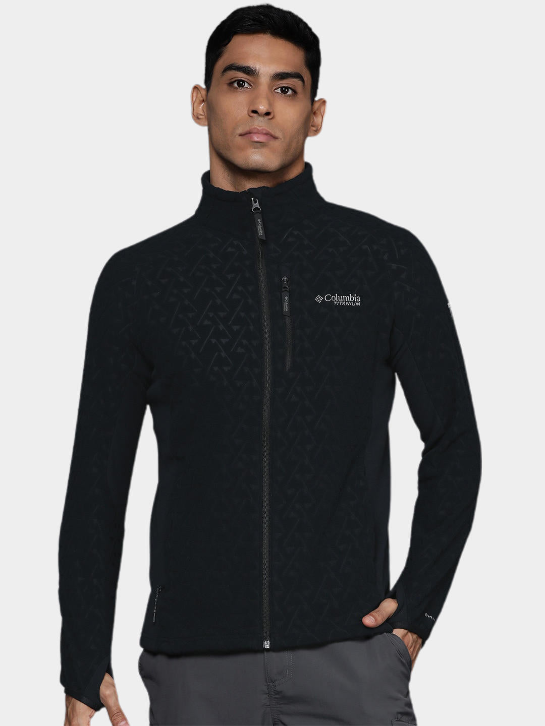 Columbia Men Black Titan Pass 3.0 Full Zip Fleece Top