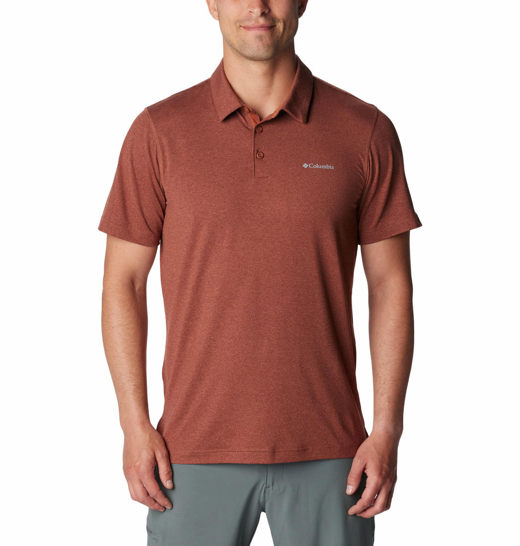 Columbia Men Brown Columbia Men Tech Trail Polo T-Shirt