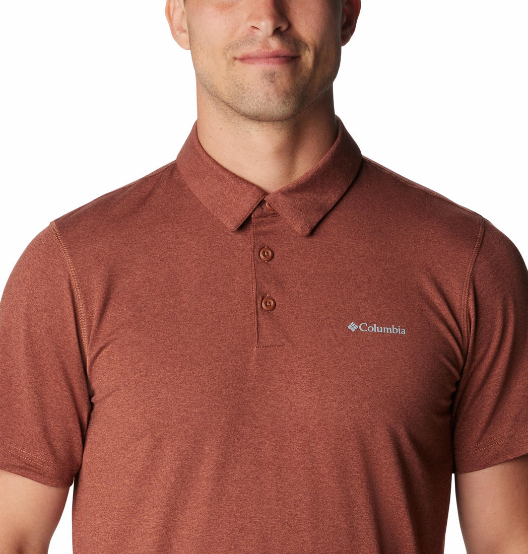 Columbia Men Brown Columbia Men Tech Trail Polo T-Shirt