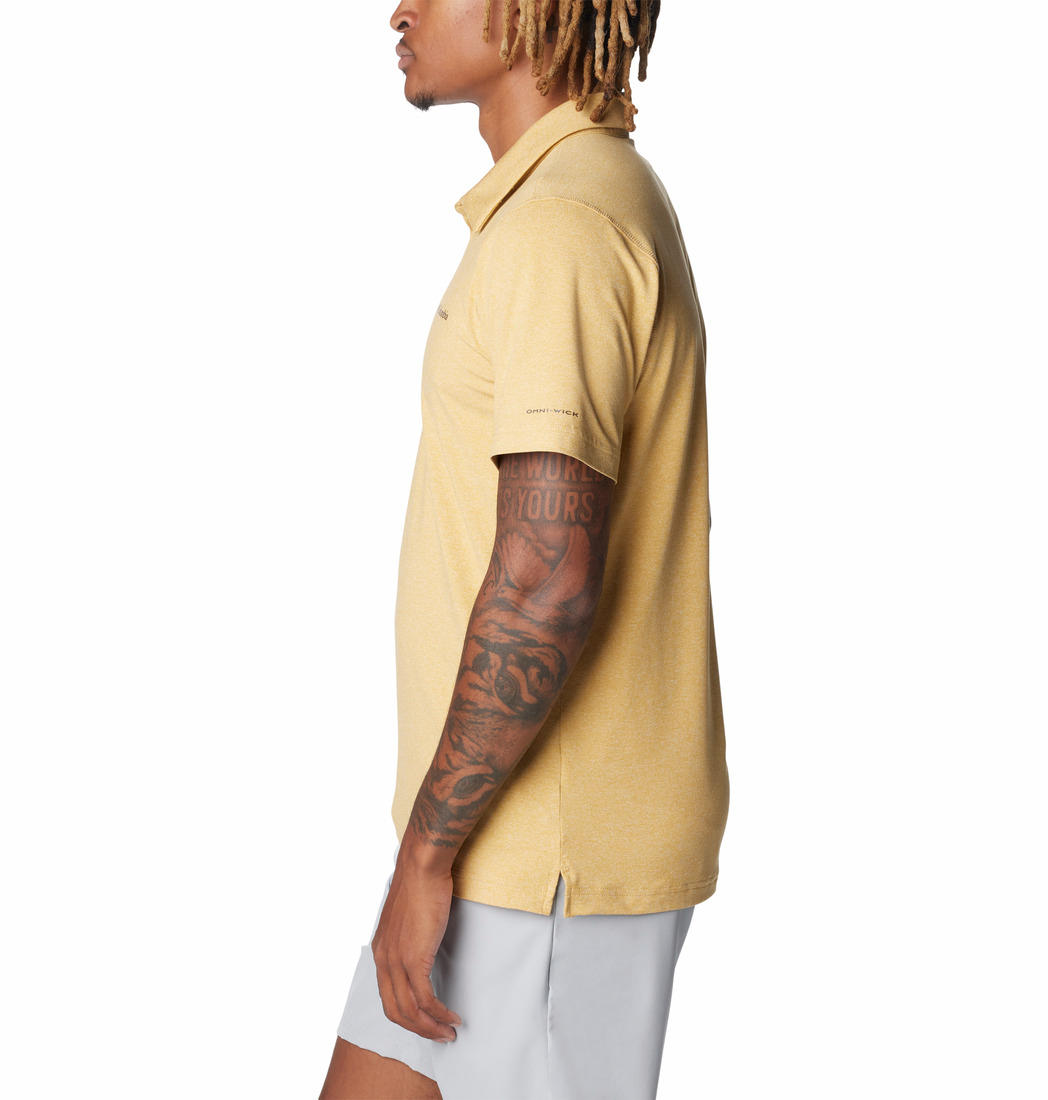 Columbia Men Yellow Columbia Men Tech Trail Polo T-Shirt