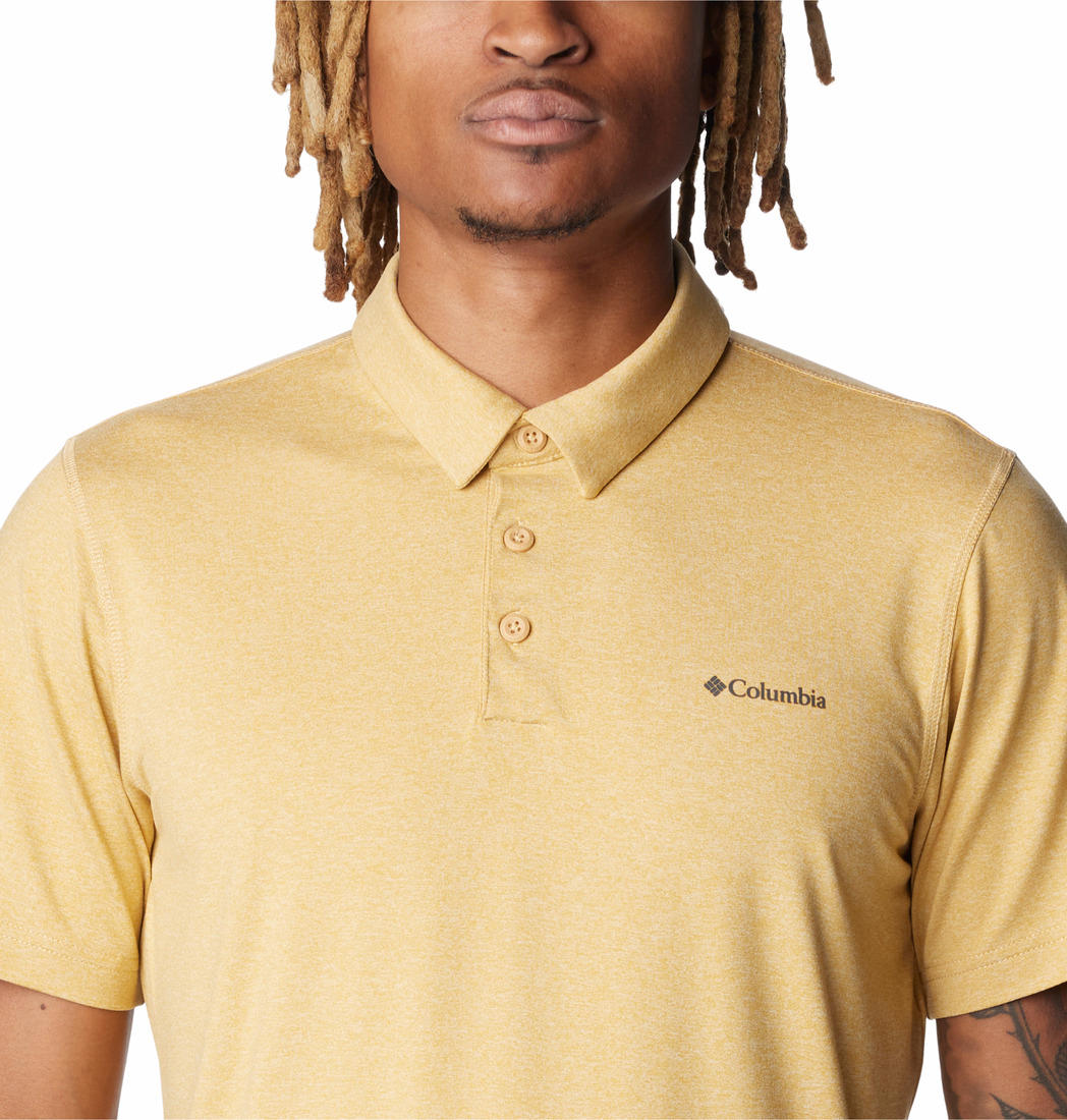 Columbia Men Yellow Columbia Men Tech Trail Polo T-Shirt