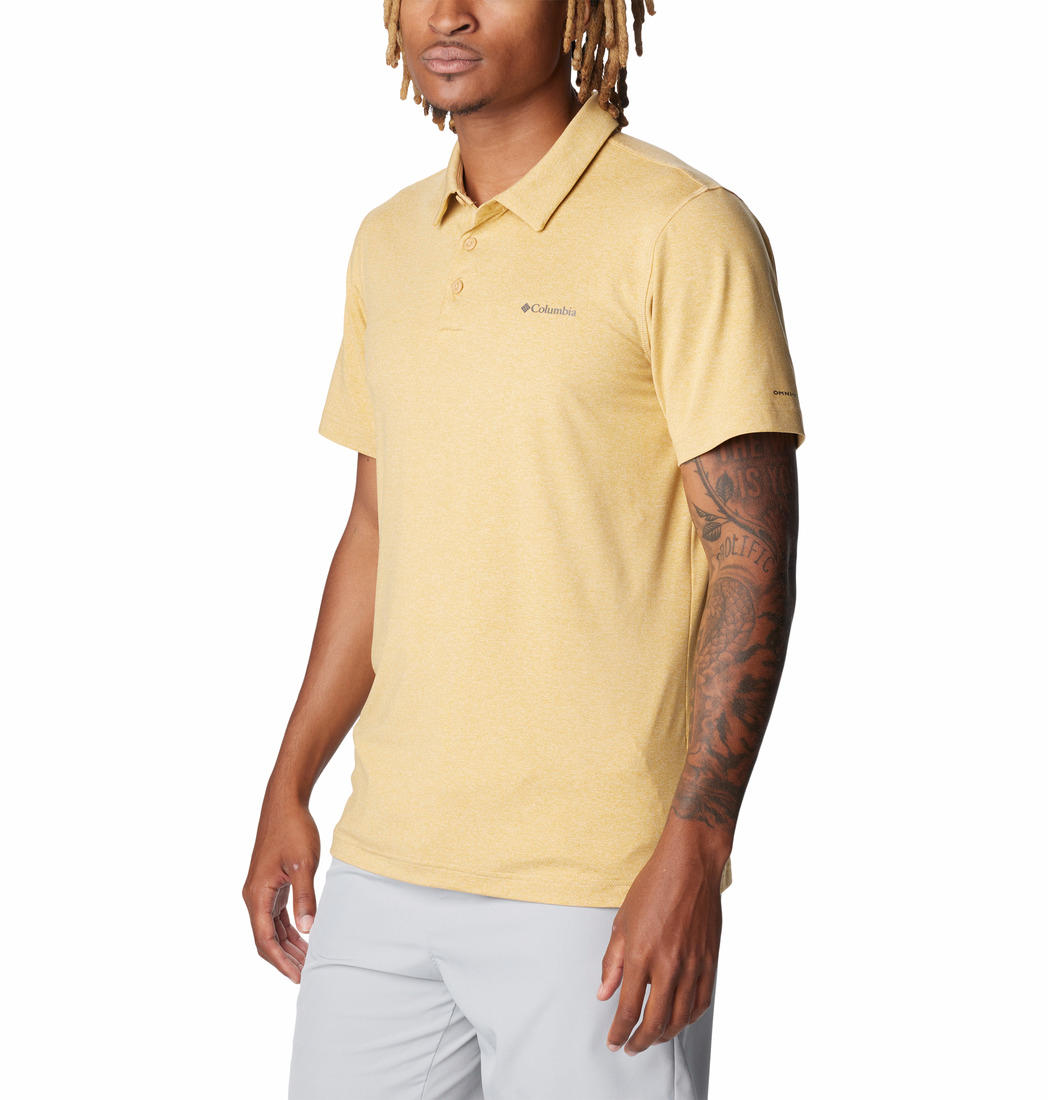 Columbia Men Yellow Columbia Men Tech Trail Polo T-Shirt