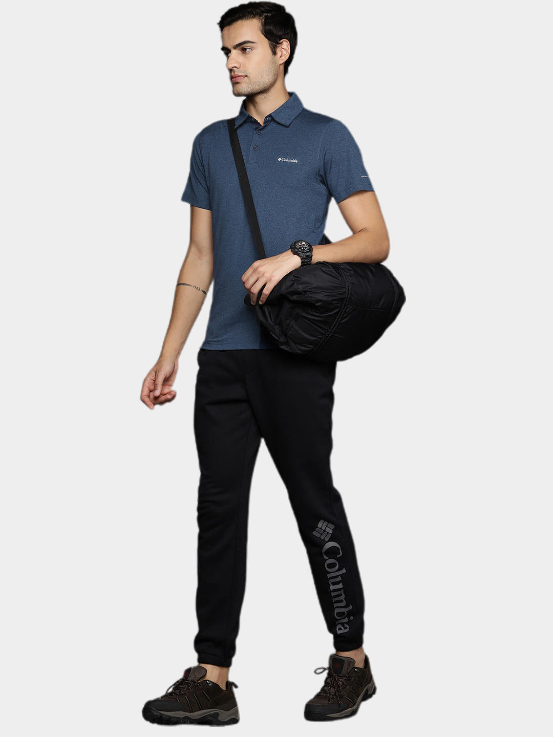 Columbia Men Navy Blue Omni-Wick Tech Trail Polo Tshirt
