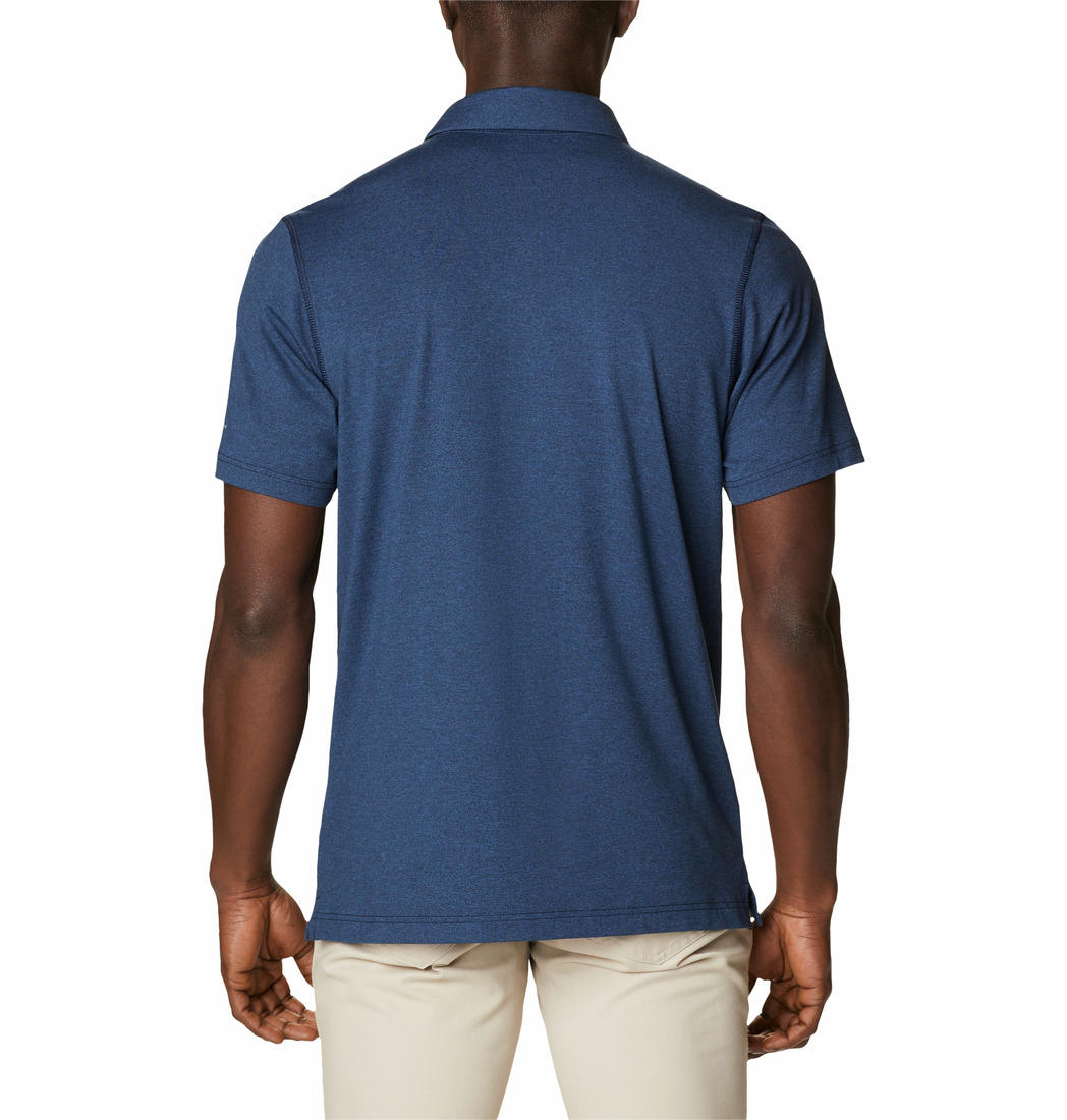 Columbia Men Navy Blue Omni-Wick Tech Trail Polo Tshirt