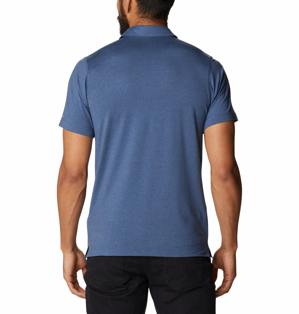 Columbia Men’s Blue Omni-Shade Tech Trail Polo - Sun Protection & Performance