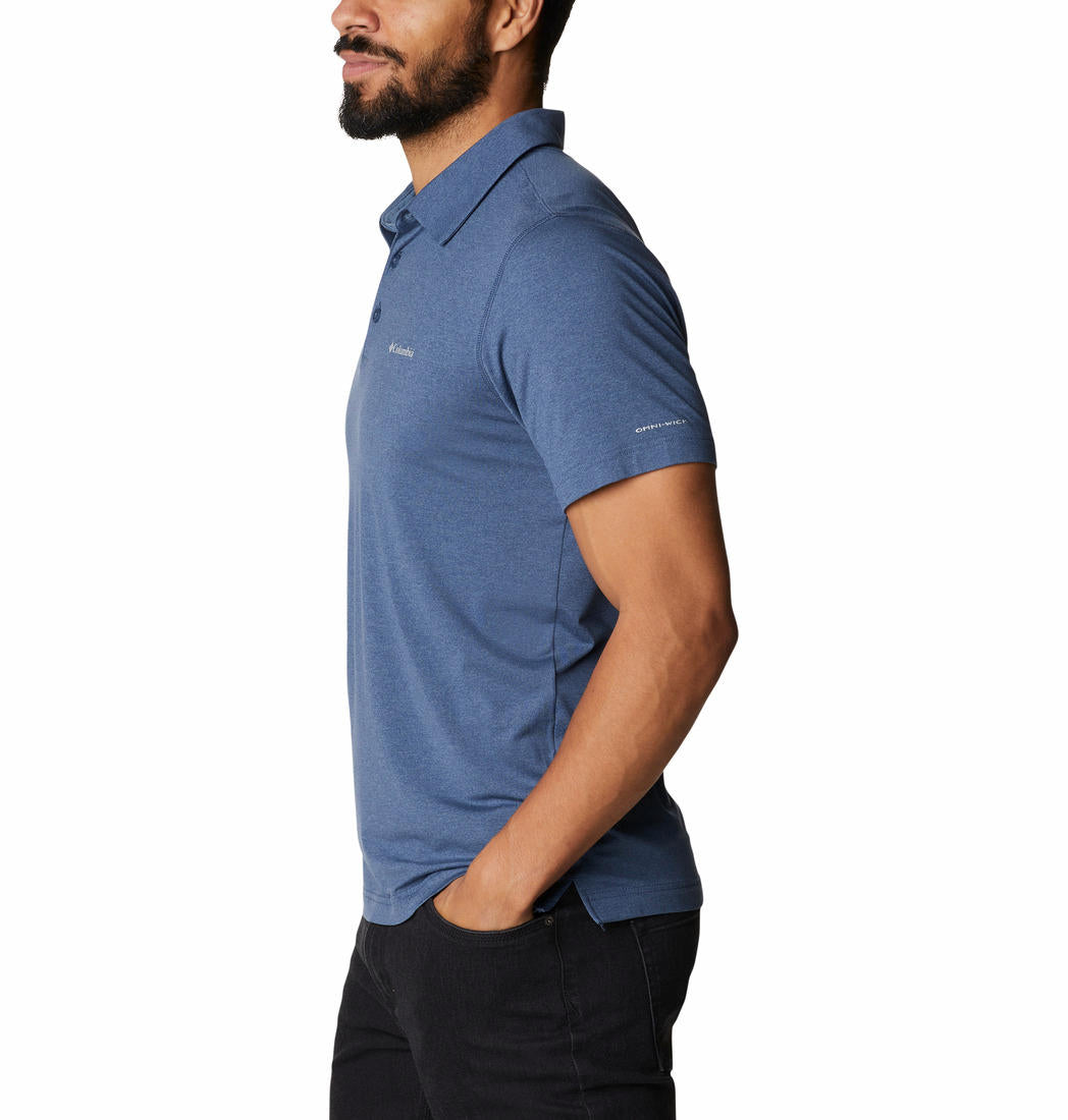 Columbia Men’s Blue Omni-Shade Tech Trail Polo - Sun Protection & Performance