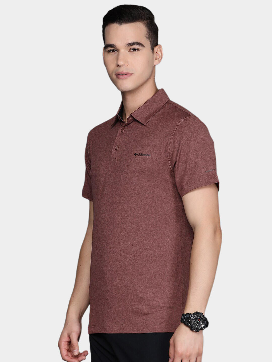 Columbia Men Brown Tech Trail Polo T-Shirt