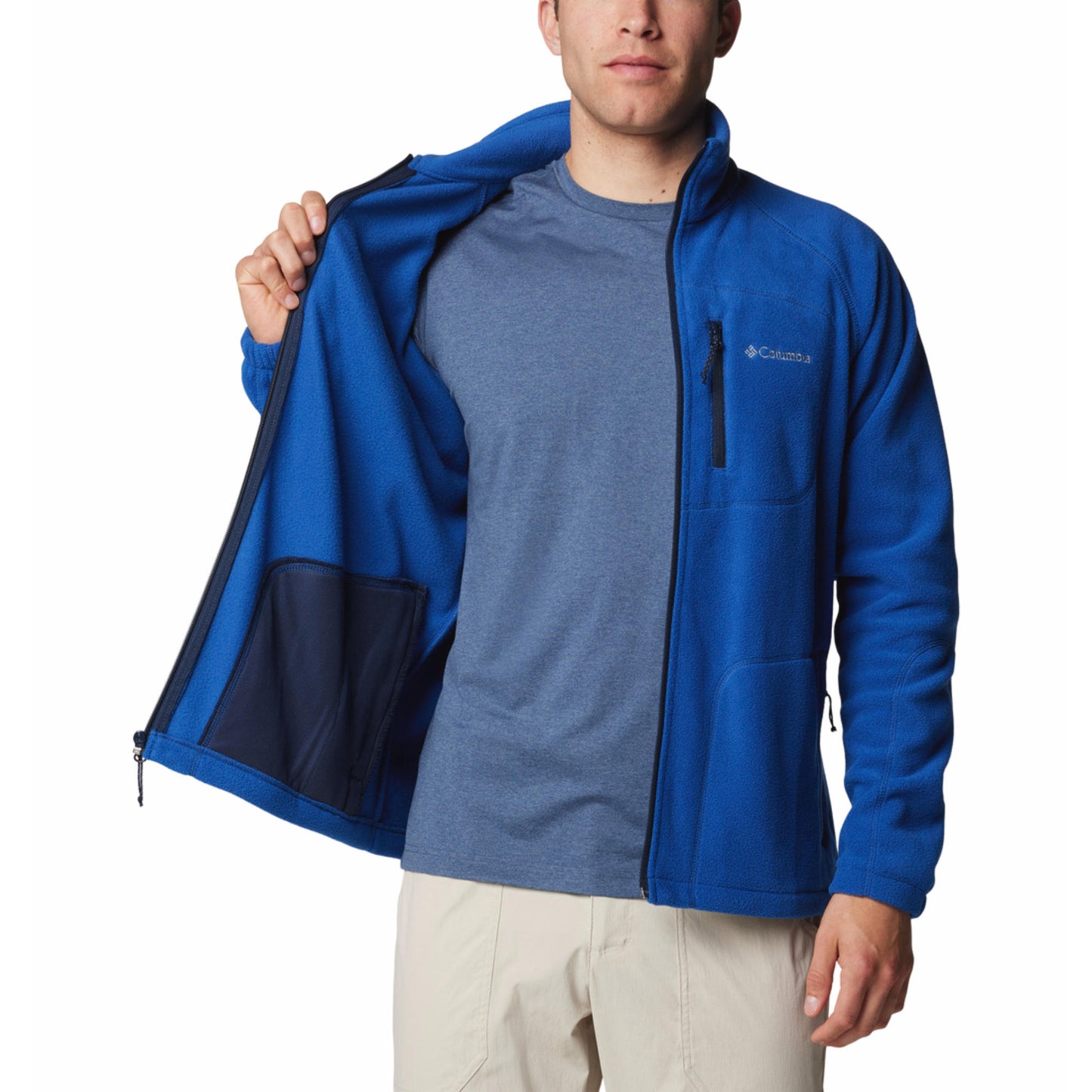 Columbia Men Blue Fast Trek II Full Zip Fleece