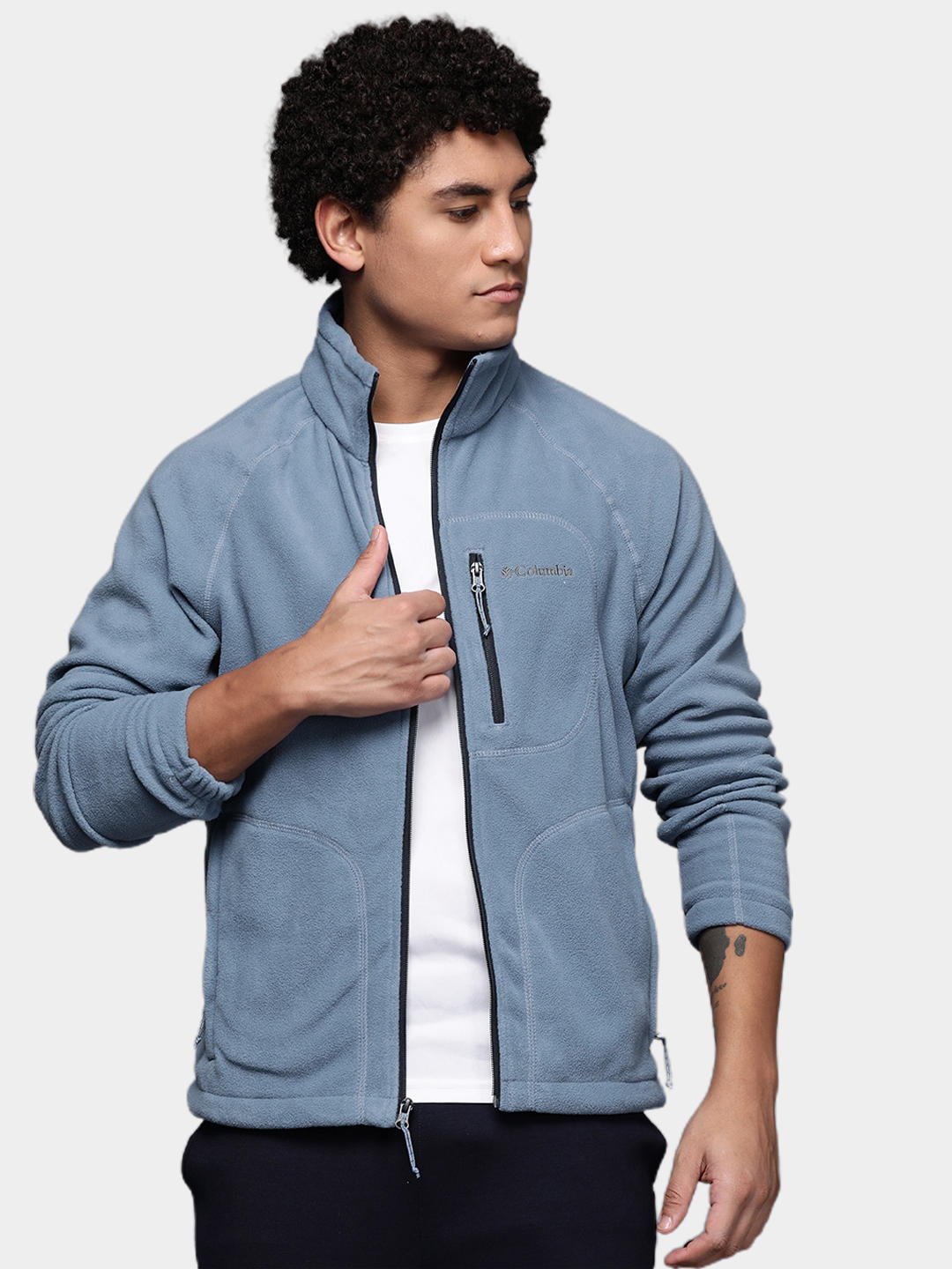 Columbia Men Blue Fast Trek II Full Zip Fleece Jacket