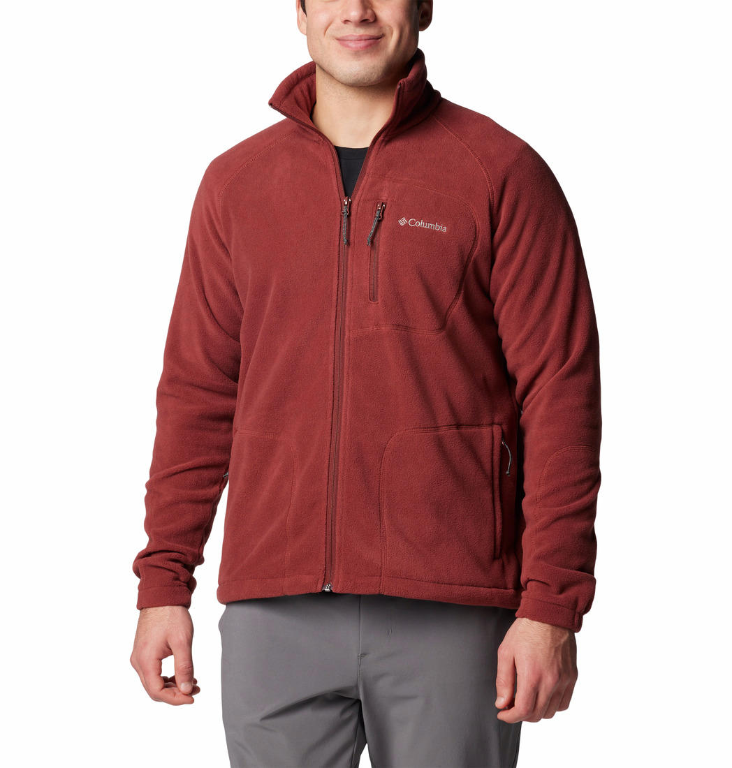 Columbia Men Red Fast Trek II Full Zip Fleece