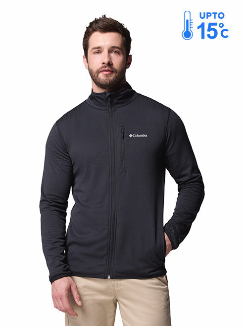 Columbia Men Black Omni-Wick Essential Hike Grid Fleece Jacket