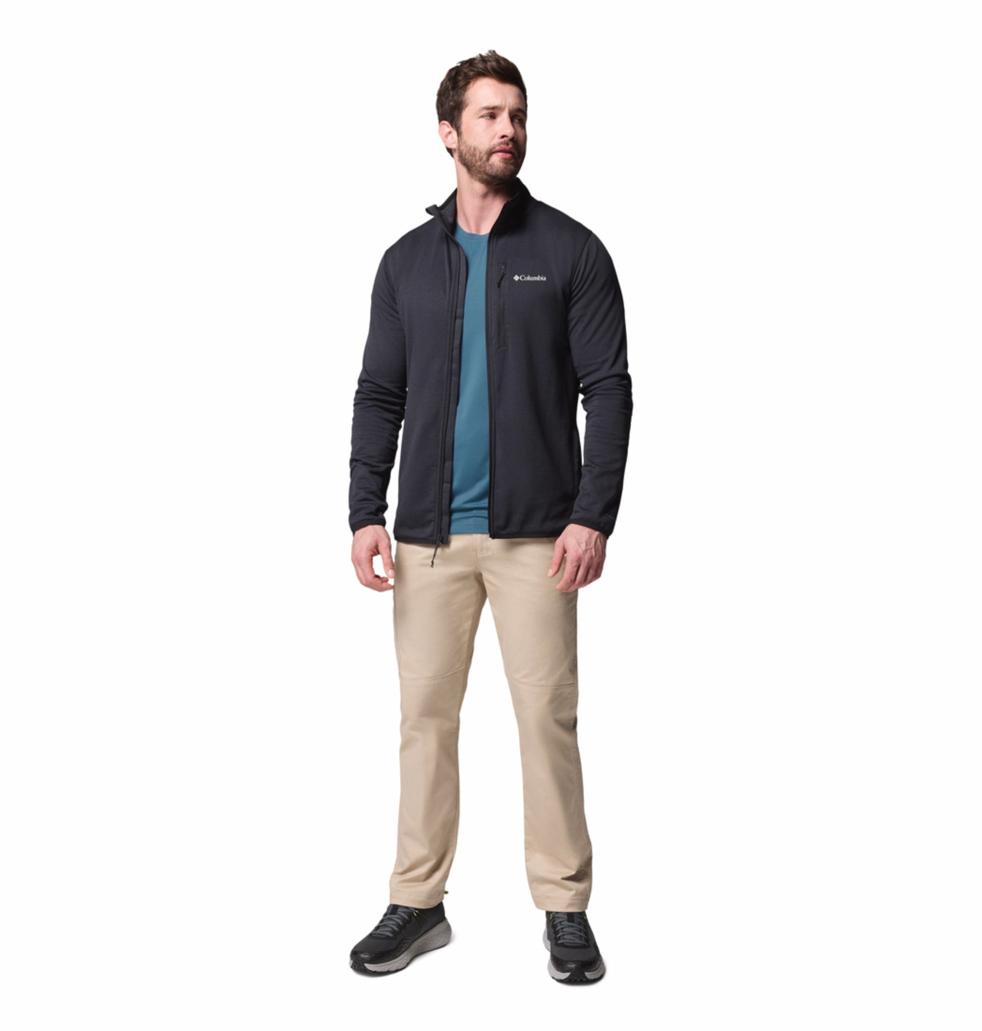 men black omni wick essential hike grid fleece jacket