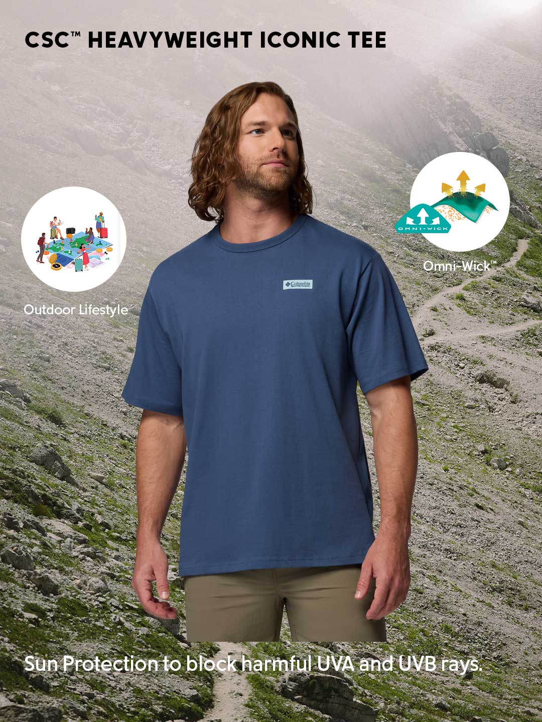 Columbia Men’s Navy Blue Omni-Shade CSC Iconic T-Shirt