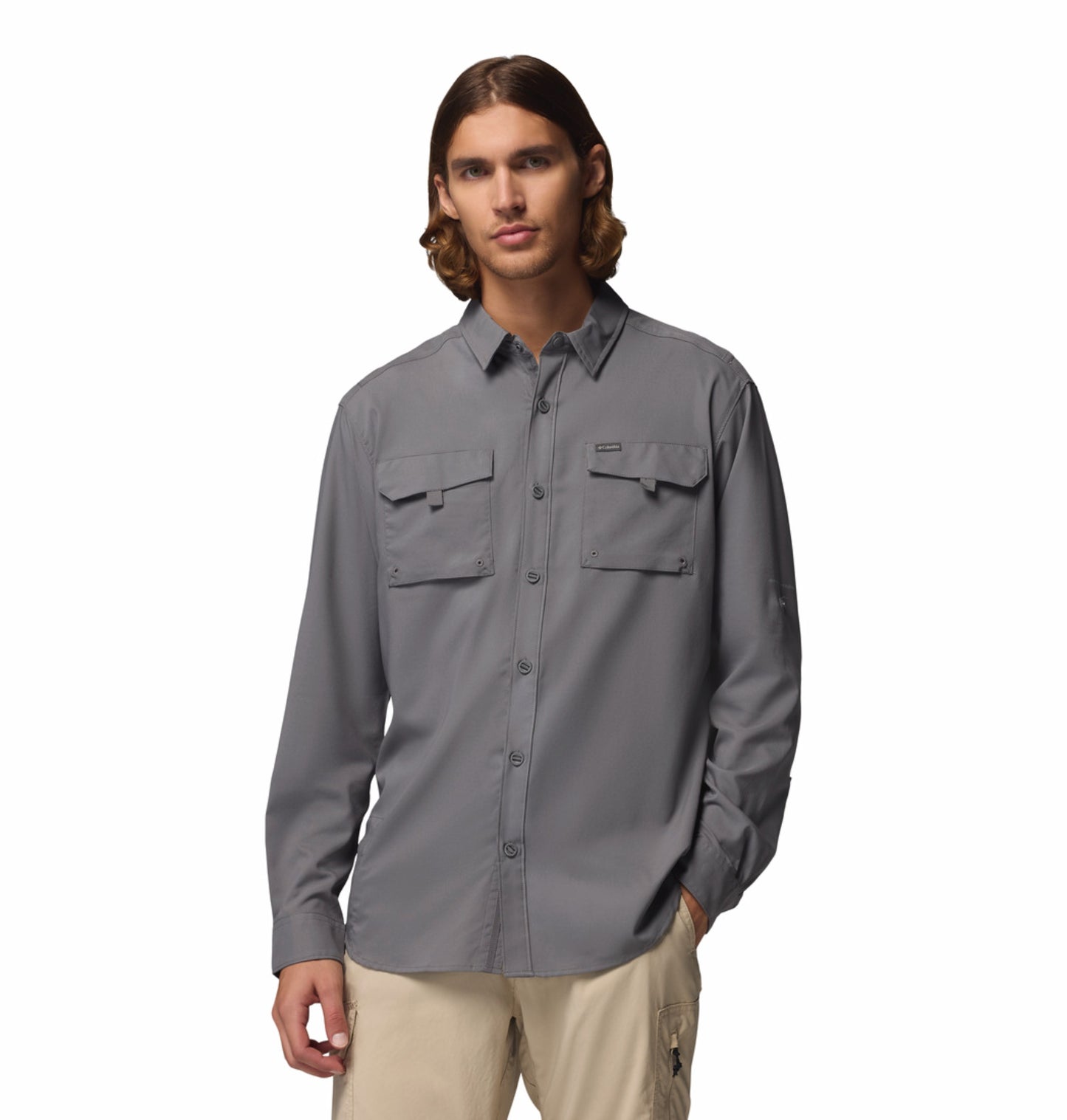 Columbia Men's Grey Omni-Shade Silver Ridge Utility II Long Sleeve Shirt