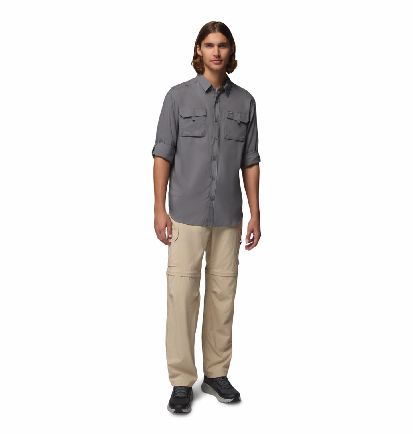 Columbia Men's Grey Omni-Shade Silver Ridge Utility II Long Sleeve Shirt