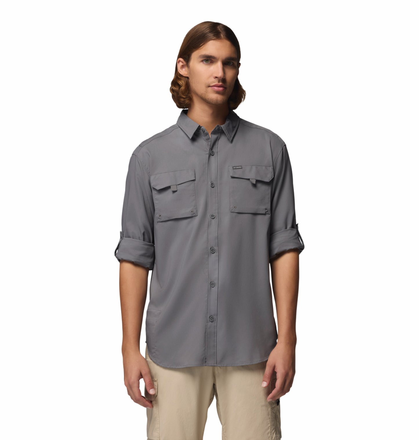 Columbia Men's Grey Omni-Shade Silver Ridge Utility II Long Sleeve Shirt