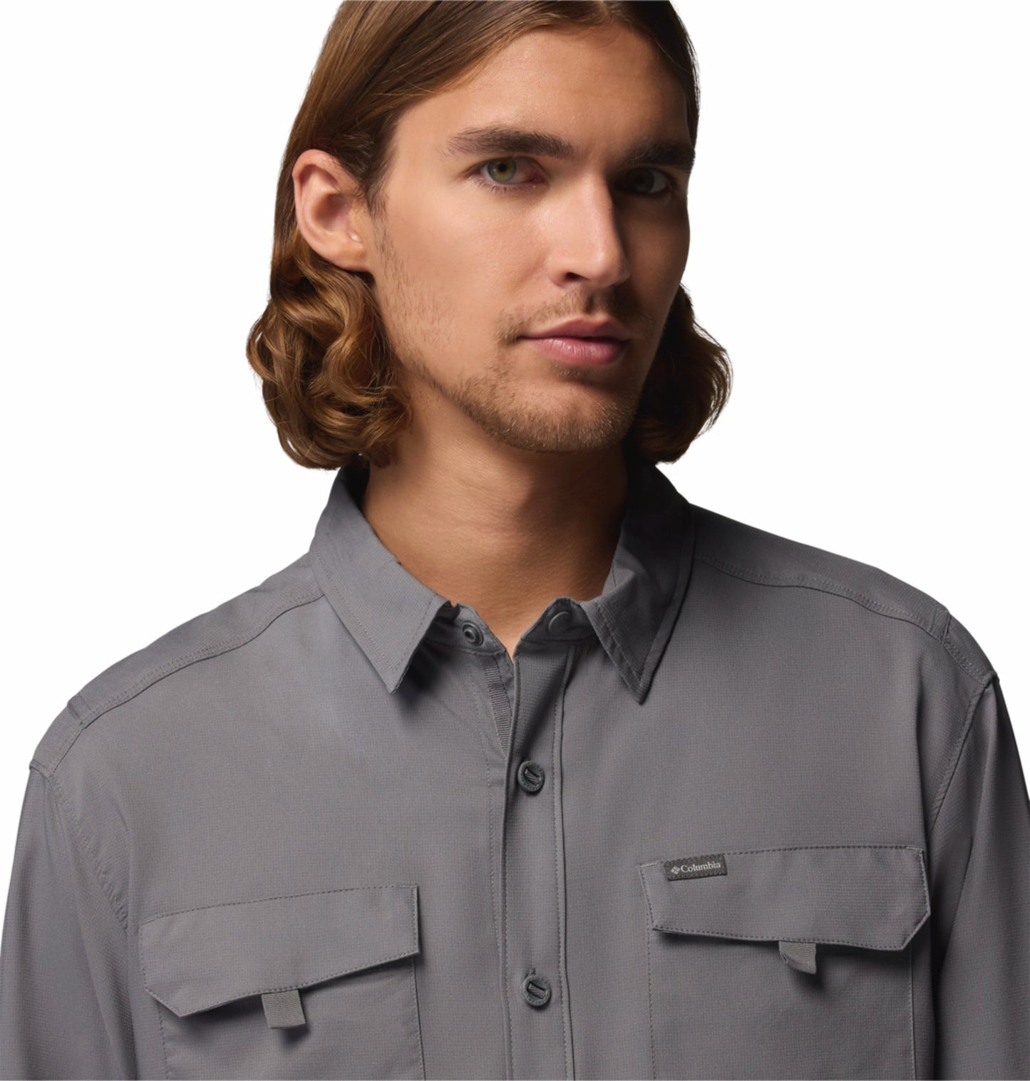 Columbia Men's Grey Omni-Shade Silver Ridge Utility II Long Sleeve Shirt